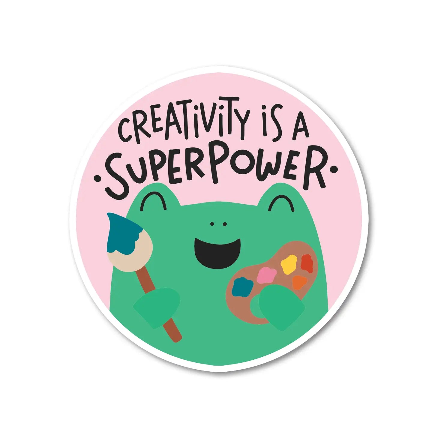 Creativity Is A Superpower Frog Sticker