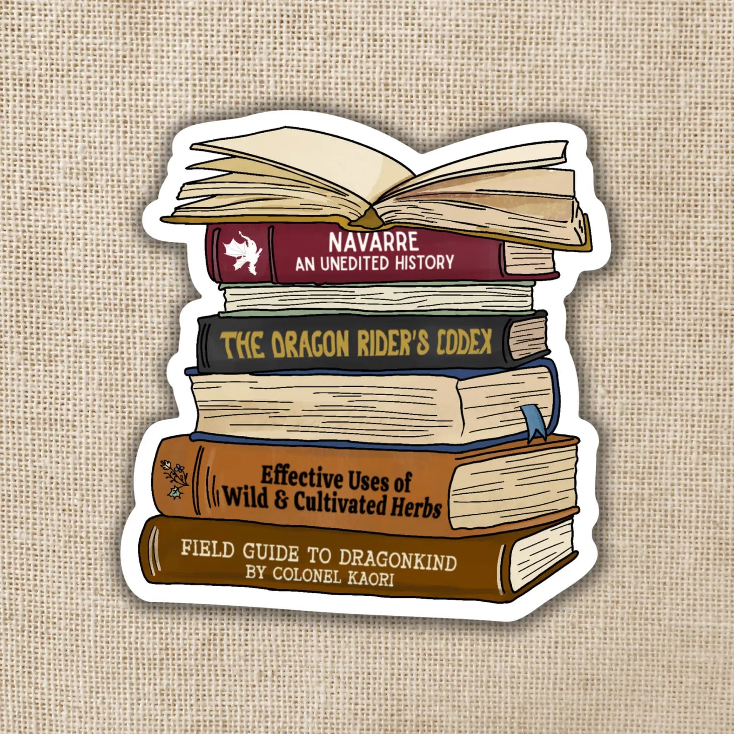 Stack of Navarre Library Scribe Books Sticker