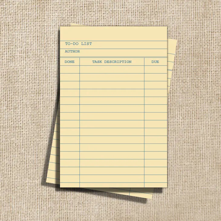 Library Card To-Do-List Notepad 4x6