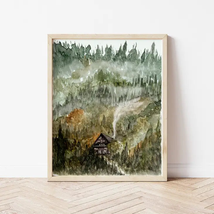 Woodland Cabin Print