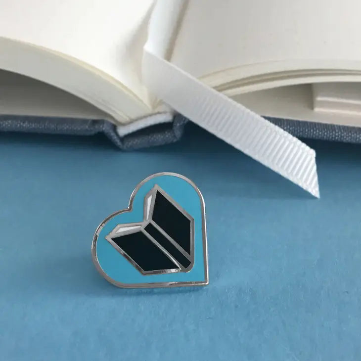 Blue Book Heart Pin