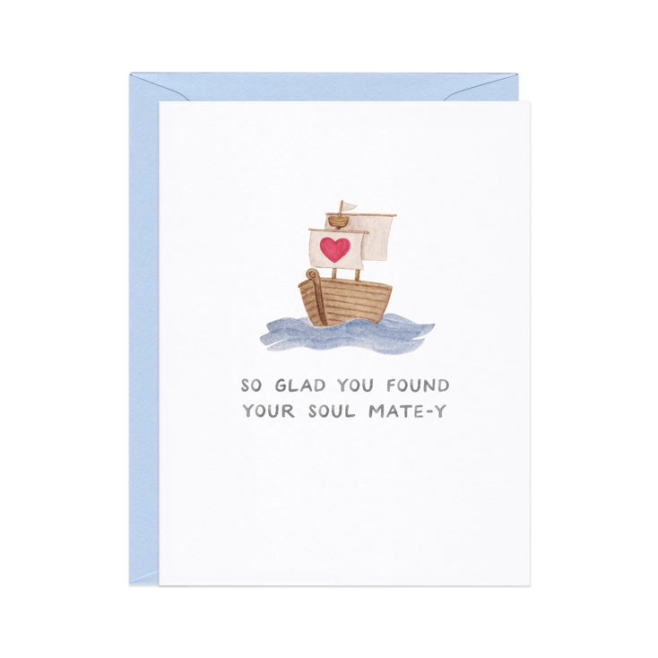 Soul Mate-Y — Coastal Pun Wedding Card