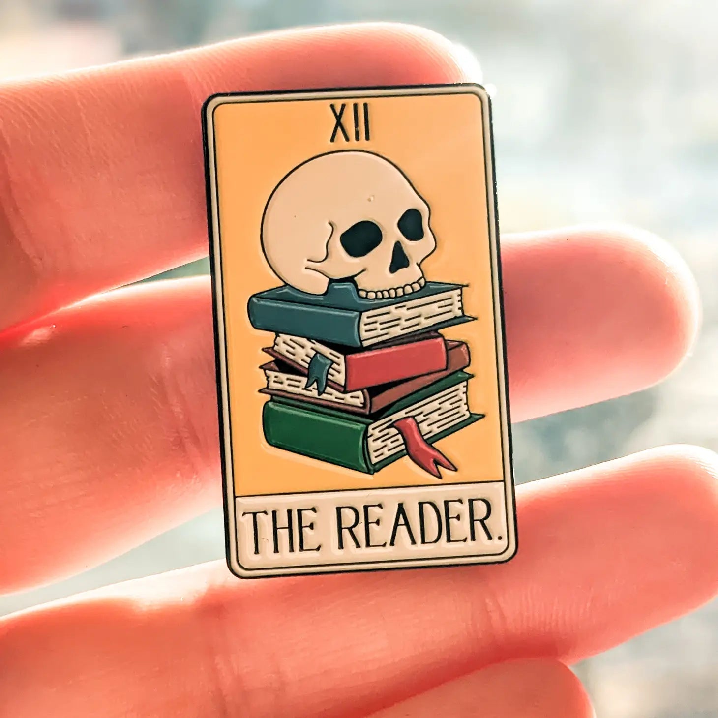 The Reader Enamel Pin