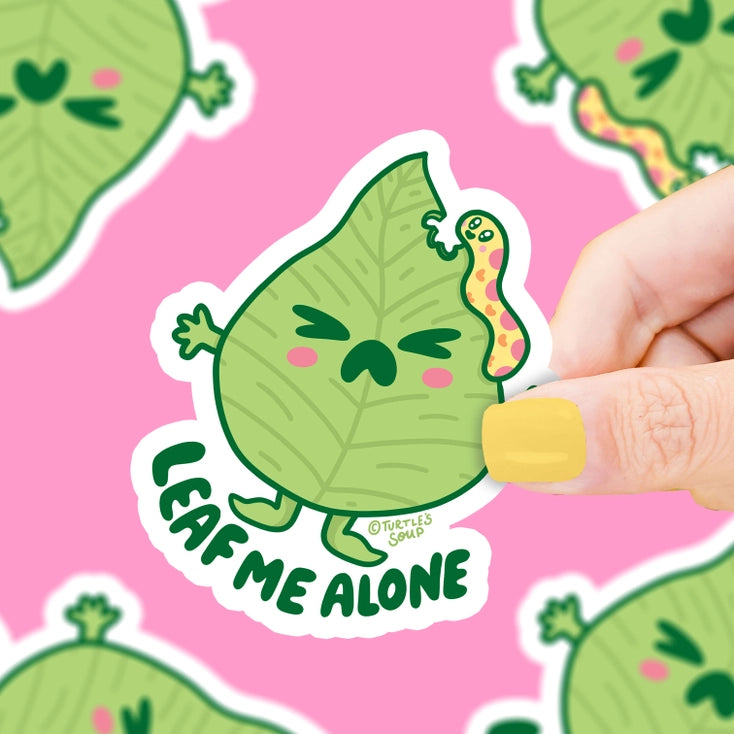 Leaf Me Alone Plant Leaf Sticker