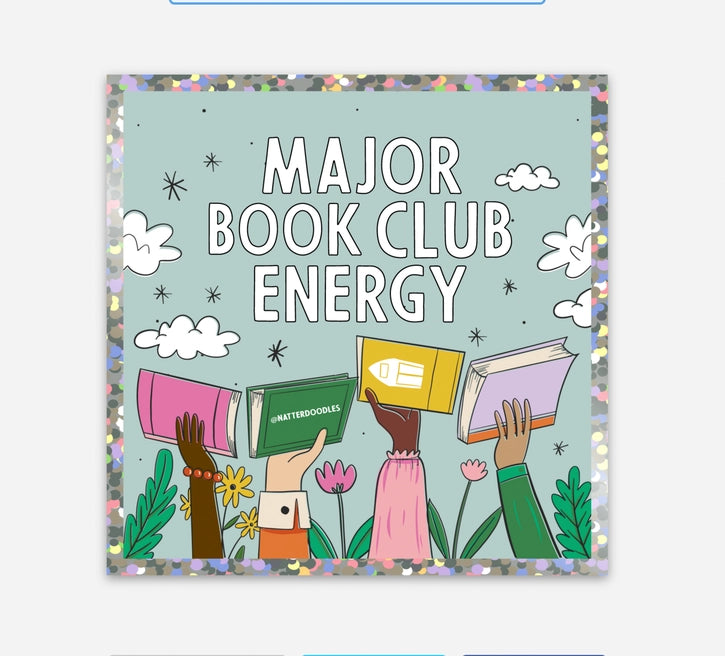 Major Book Club Energy Waterproof Reading Bookish Sticker