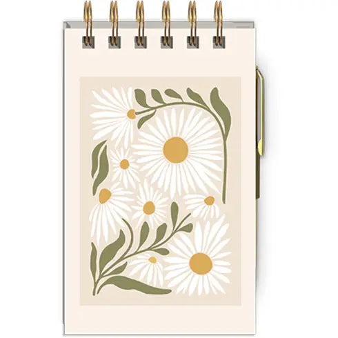 Spiral Notepad with Pen Flower Market Daisy