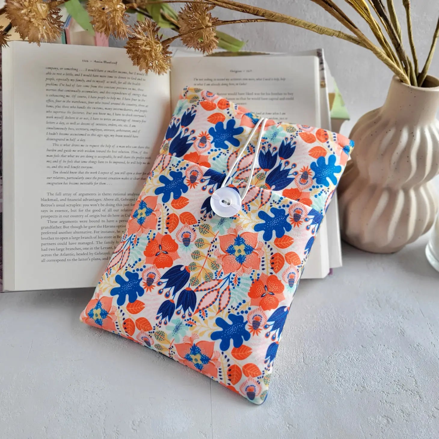 Floral Pink Paperback Book Sleeve