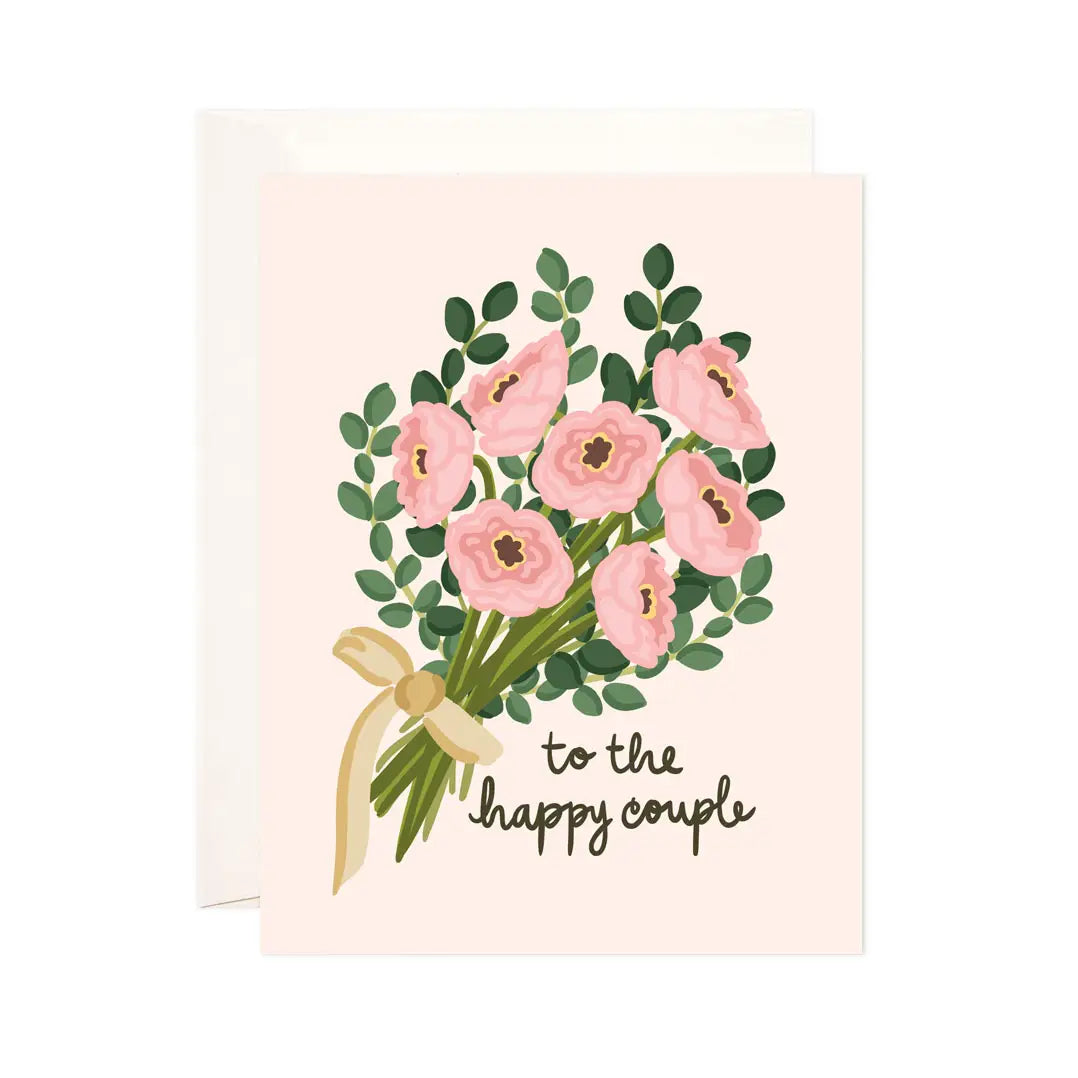 Happy Couple Bouquet Greeting Card