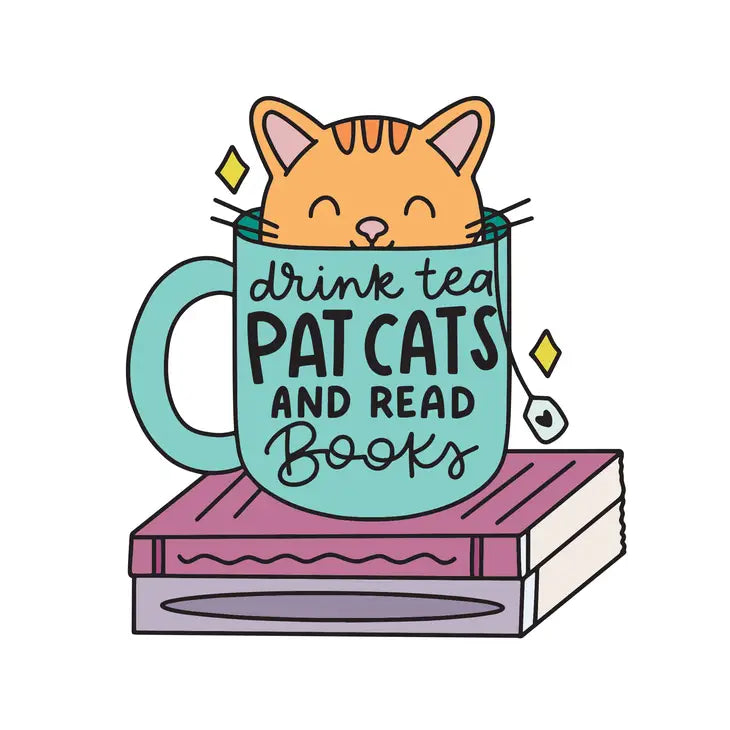 Drink Tea Pat Cats Sticker