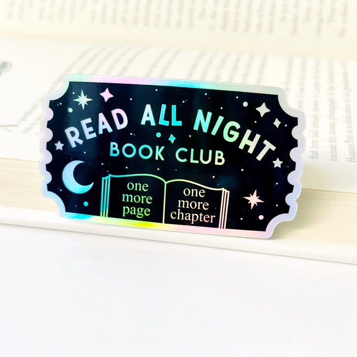 Read All Night Holographic Sticker