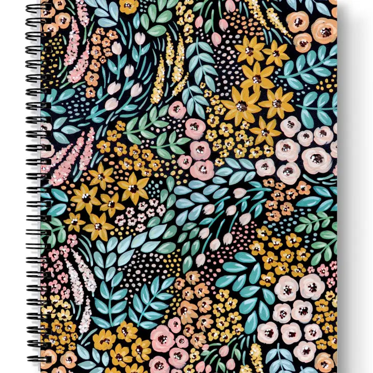 Black Floral Notebook