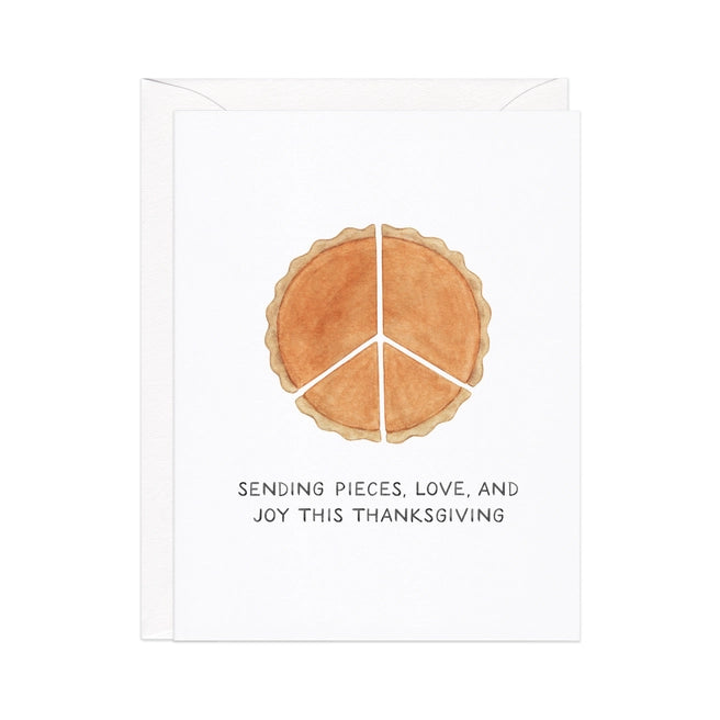 Pieces, Love, and Joy — Food Pun Thanksgiving Card