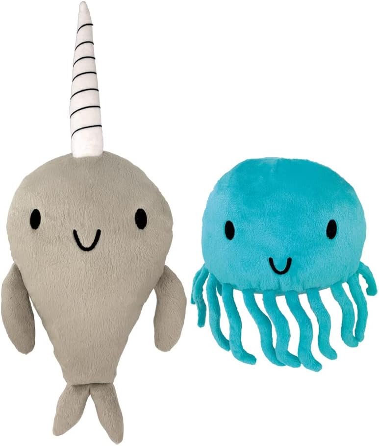 Narwhal and Jelly Plush Set: 14 and 7 W/Tentacles (Narwhal and Jelly) - by Ben Clanton