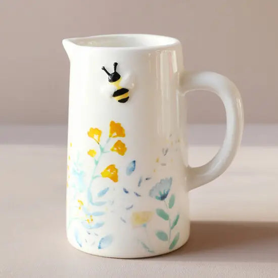 Floral Blue Milk Jug