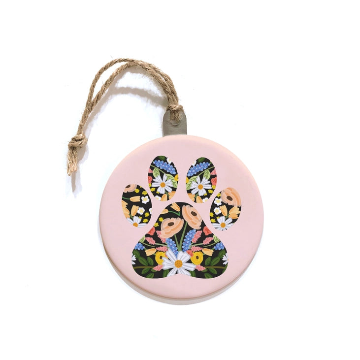 Floral Paw Christmas Ornament