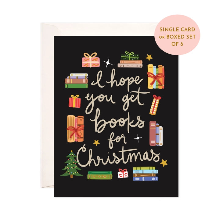 Books For Xmas Greeting Card - Christmas Bookstore Card