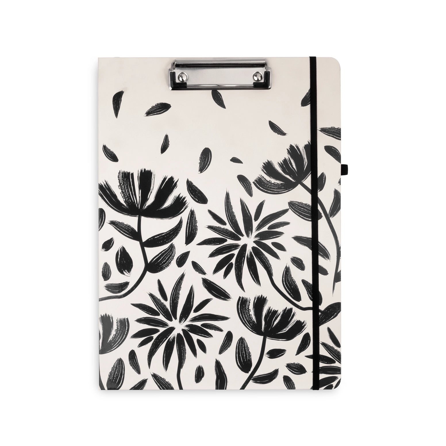 Clipboard Folio, Hand Drawn Black Floral