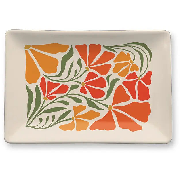 Porcelain Tray Flower Market Poppy