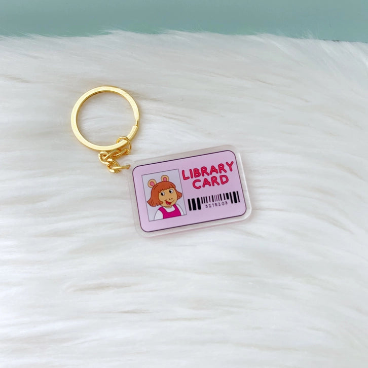 Little Sister Library Card Keychain