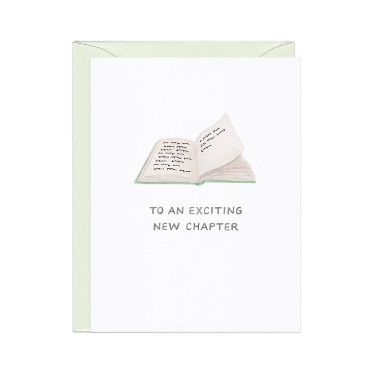 New Chapter — Book Pun Congrats / Grad / Retirement Card