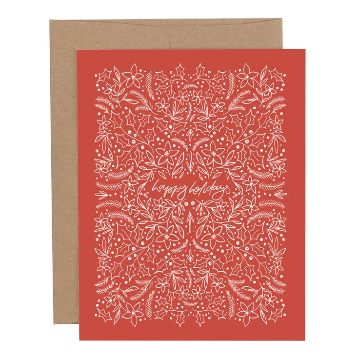 Holiday Tiny Floral Christmas Greeting Card