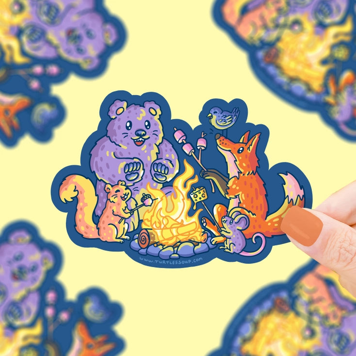 Campfire Critters Bonfire Sticker