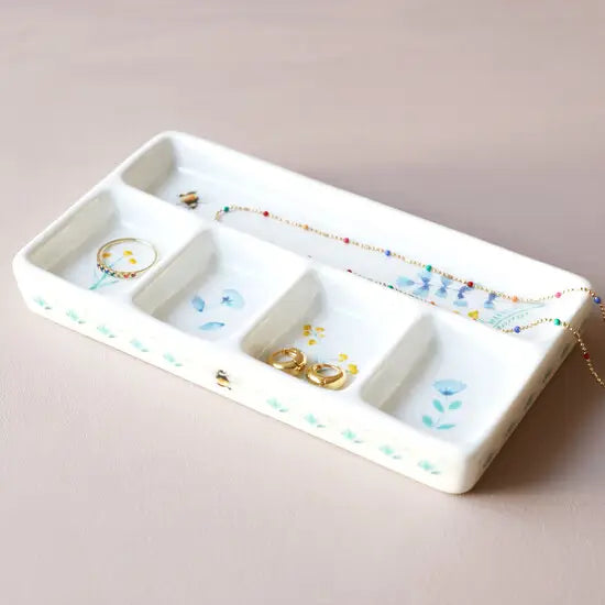 Floral Trinket Tray (blue)