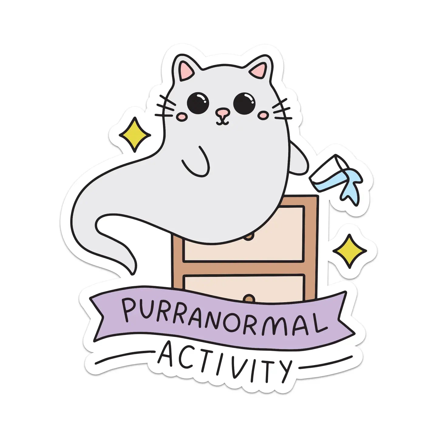 Purranormal Activity Ghost Cat Sticker