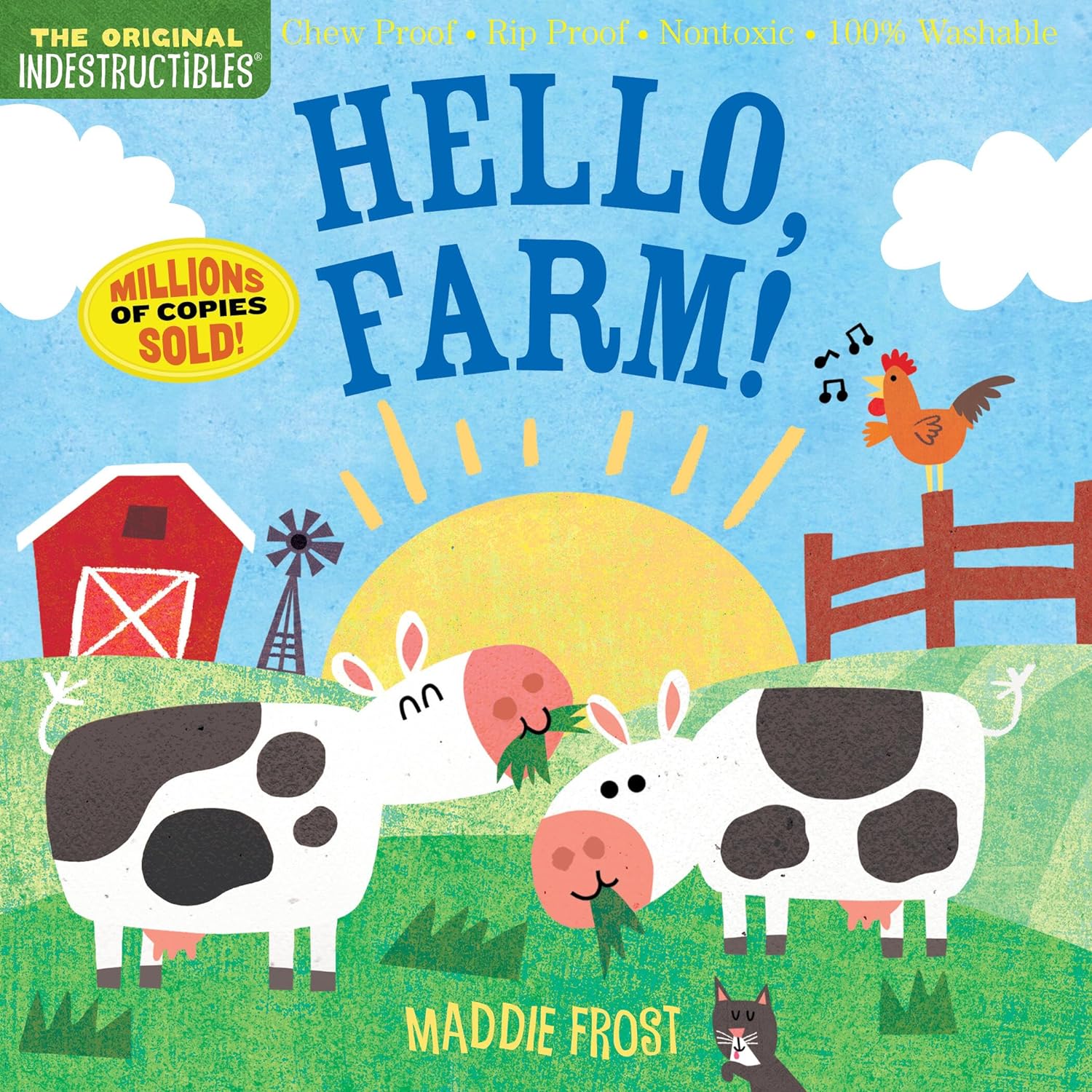 Indestructibles: Hello, Farm!: Chew Proof - Rip Proof - Nontoxic - 100% Washable (Book for Babies, Newborn Books, Safe to Chew) - by Amy Pixton