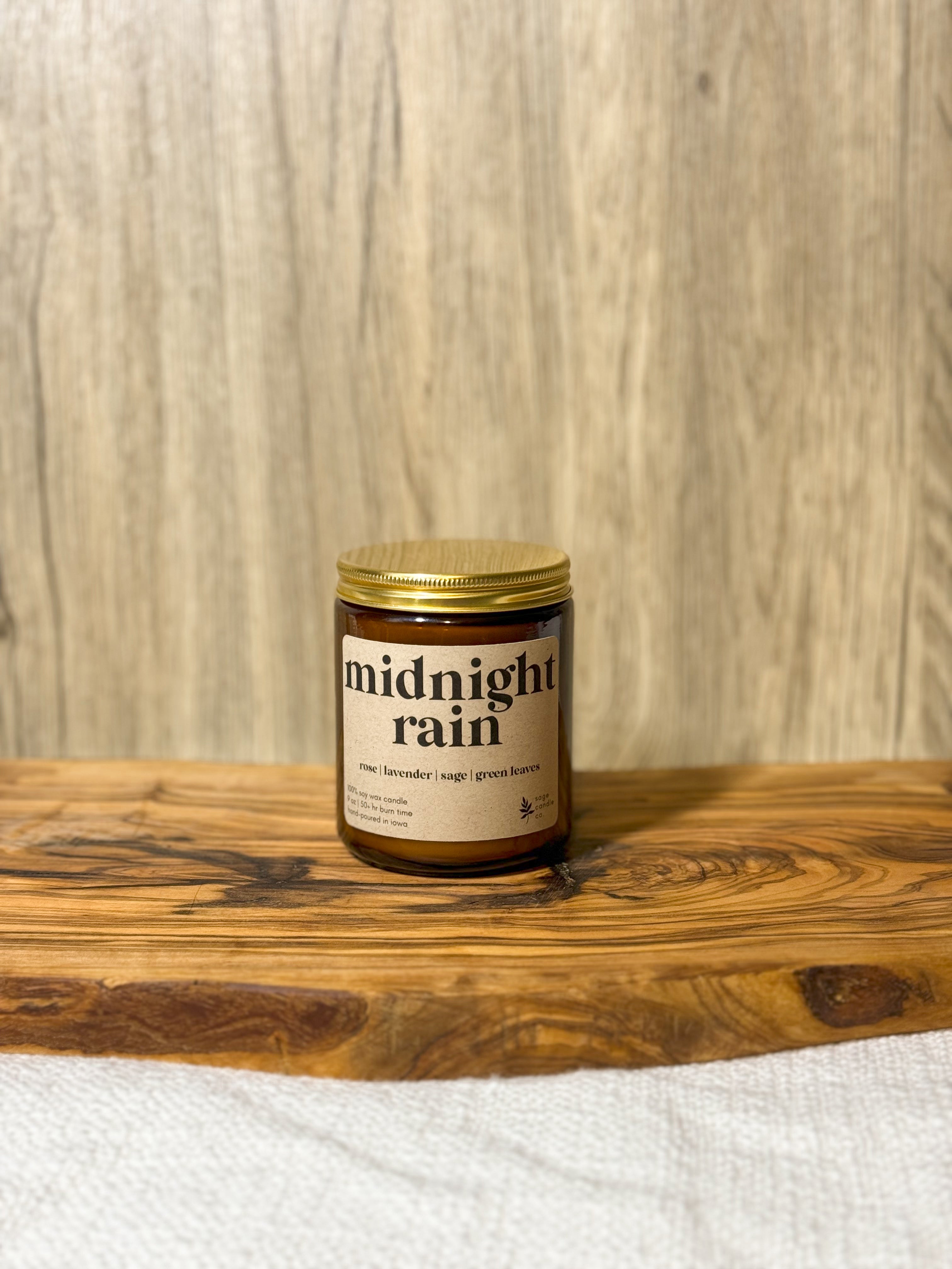 Midnight Rain - 9 oz Candle