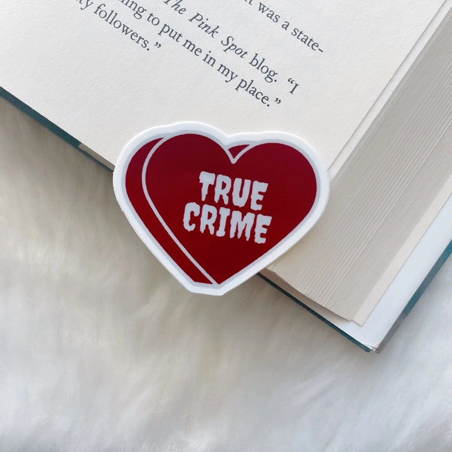 True Crime Conversation Heart Sticker