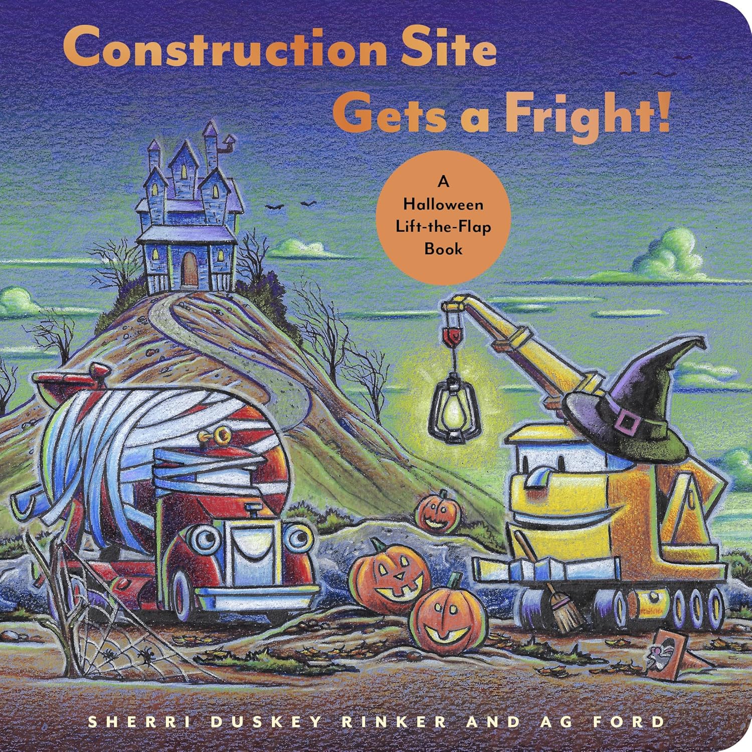 Construction Site Gets a Fright!: A Halloween Lift-The-Flap Book - by Sherri Duskey Rinker (Hardcover)