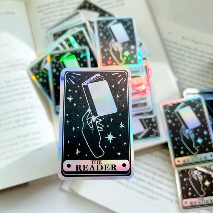 The Reader Tarot Card Holographic Sticker