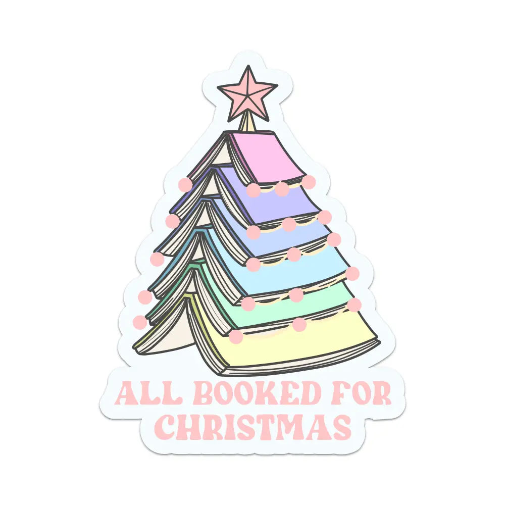 All Booked For Christmas Sticker