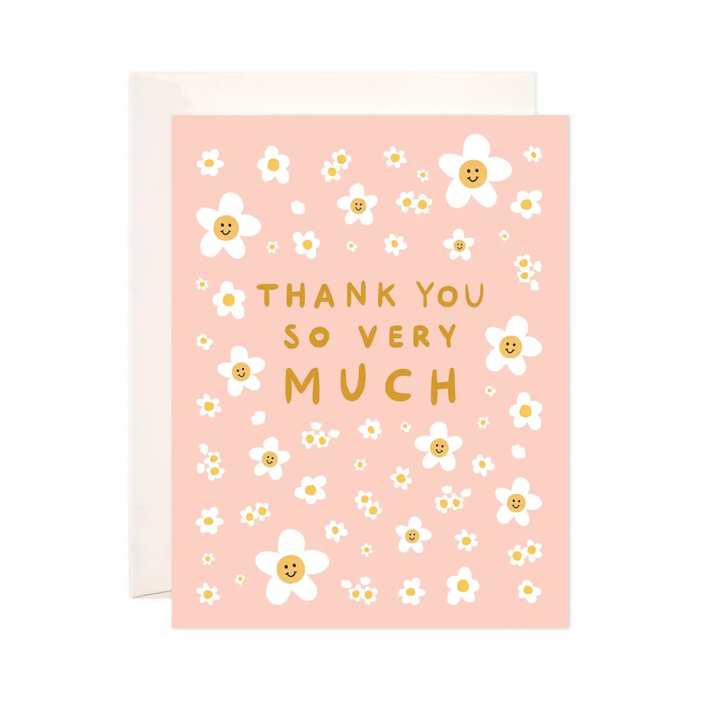 Flower Smile Thanks Greeting Card - Thank You Card