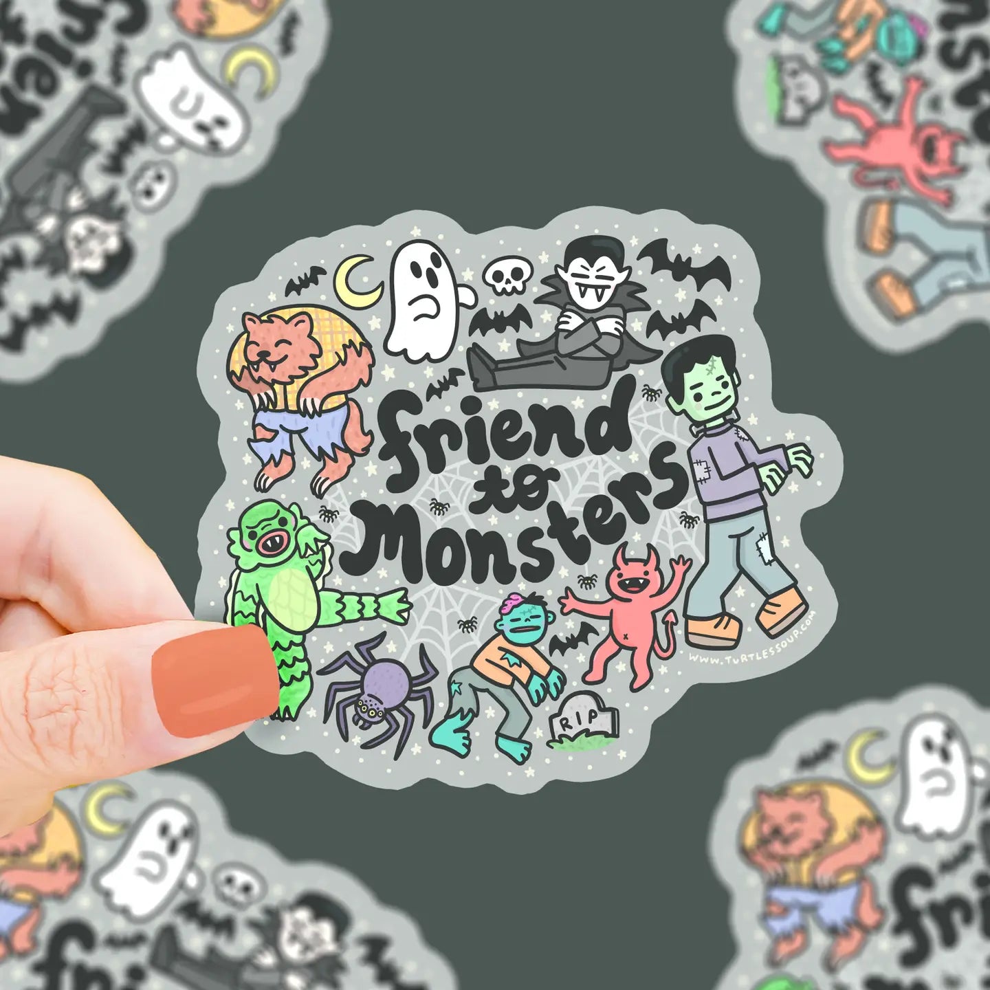 Friend To Monsters Halloween Vinyl Sticker