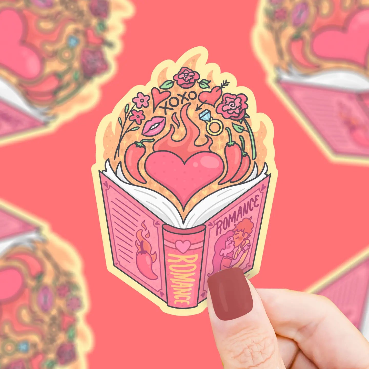 Spicy Romance Book Vinyl Sticker