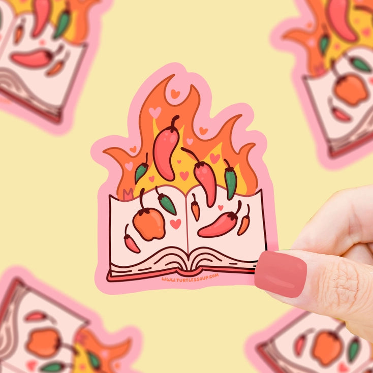 Flaming Hot Book Vinyl Sticker