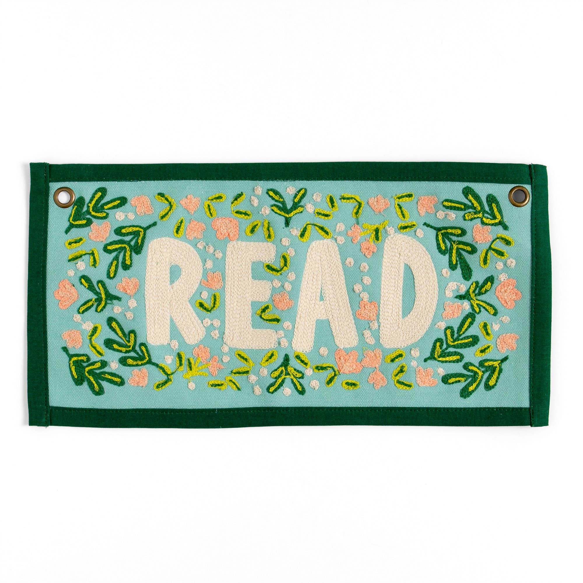 Read Embroidered Canvas Banner