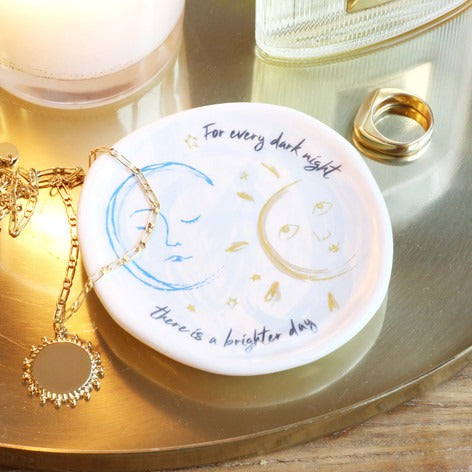 Sun and Moon Face Trinket Dish