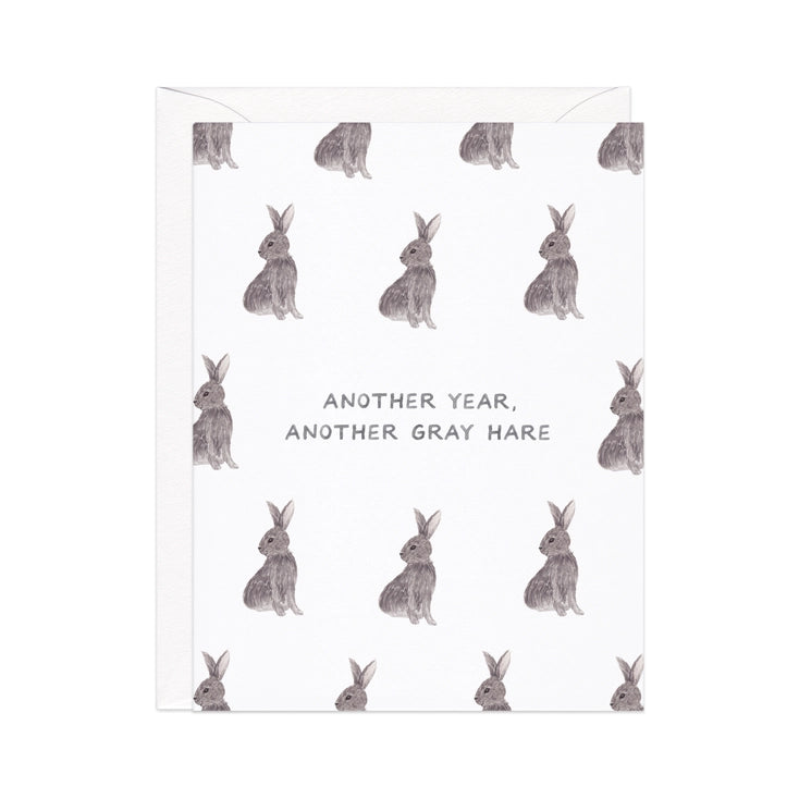 Gray Hares — Animal Pun Birthday Card