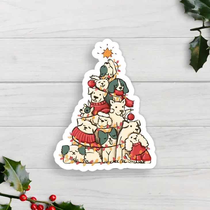 Dogs Christmas Sticker