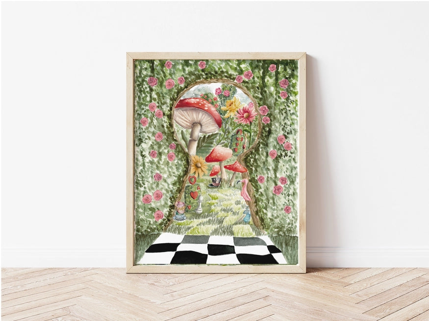 Alice in Wonderland Rosebush Print