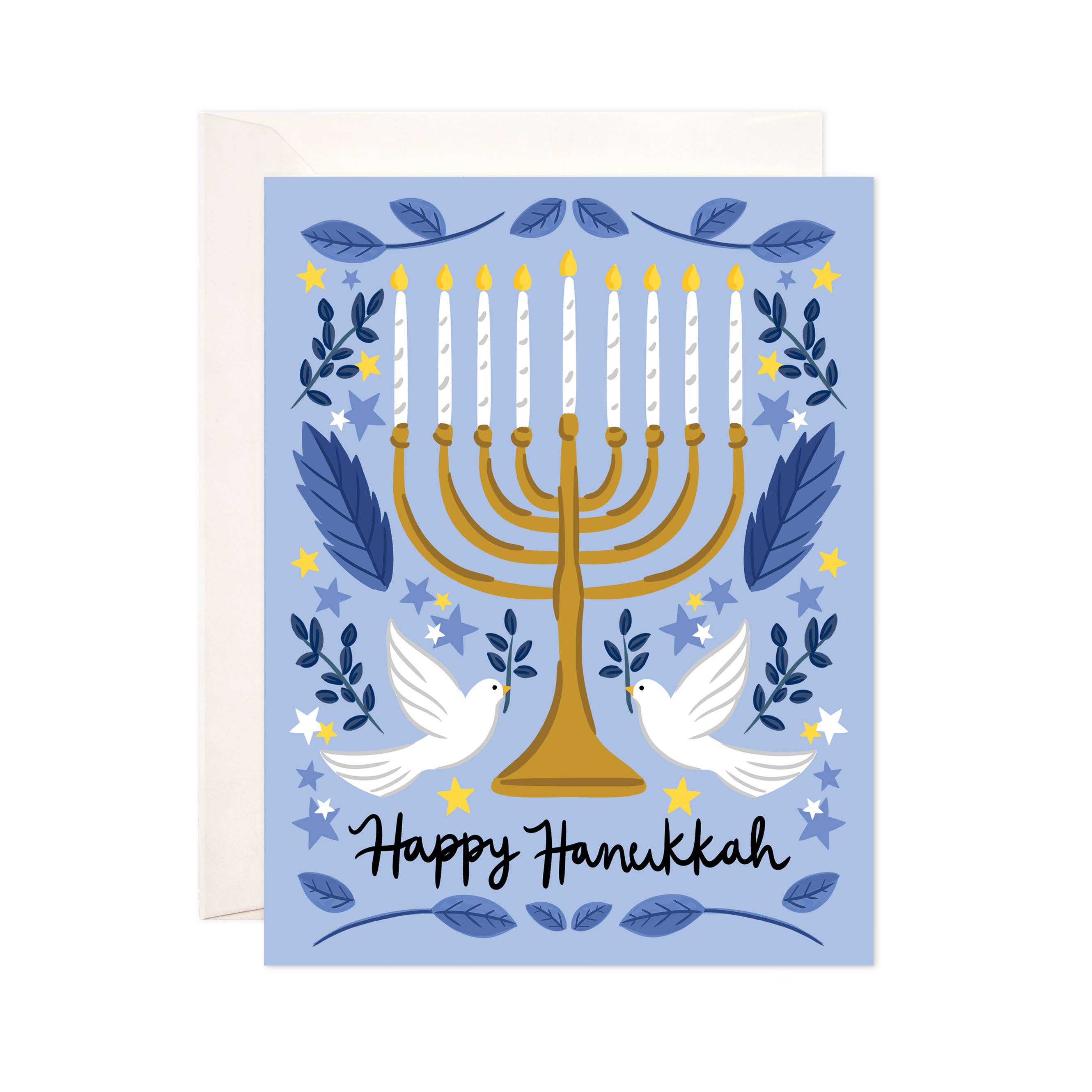 Doves Hanukkah Greeting Card - Hanukkah Card