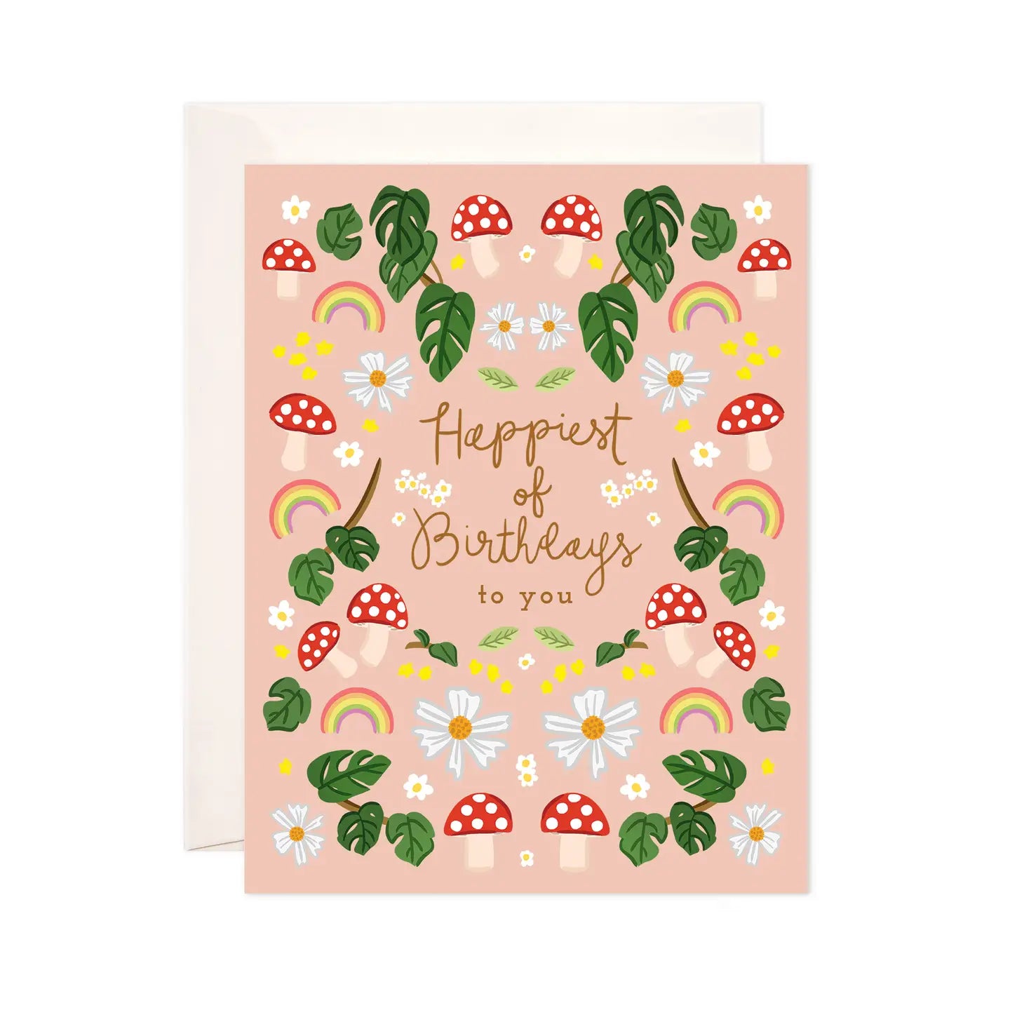 Happiest Mushrooms Greeting Card - Trendy Birthday Card