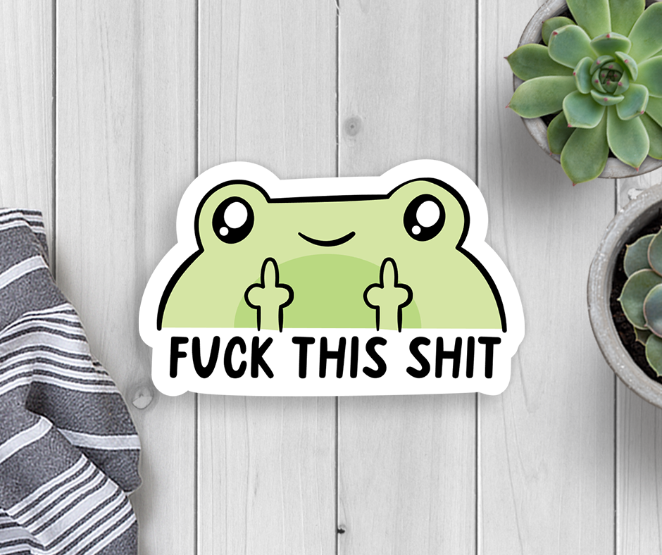 F This Frog Vinyl Sticker