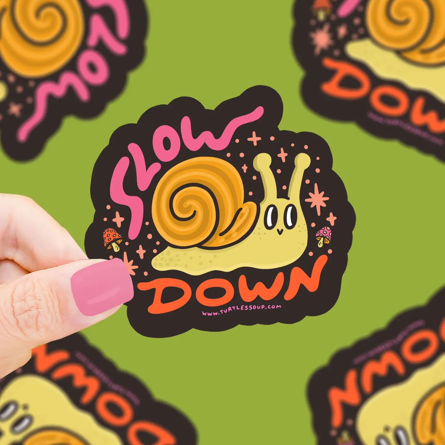 Slow Down Snail Vinyl Sticker