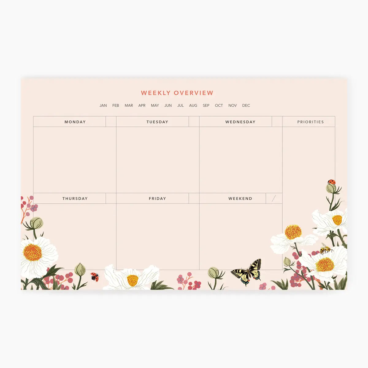 Poppy Field | Weekly Overview Notepad