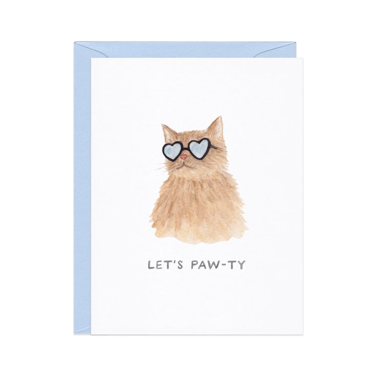 Let's Paw-Ty Cat — Animal Pun Birthday Card