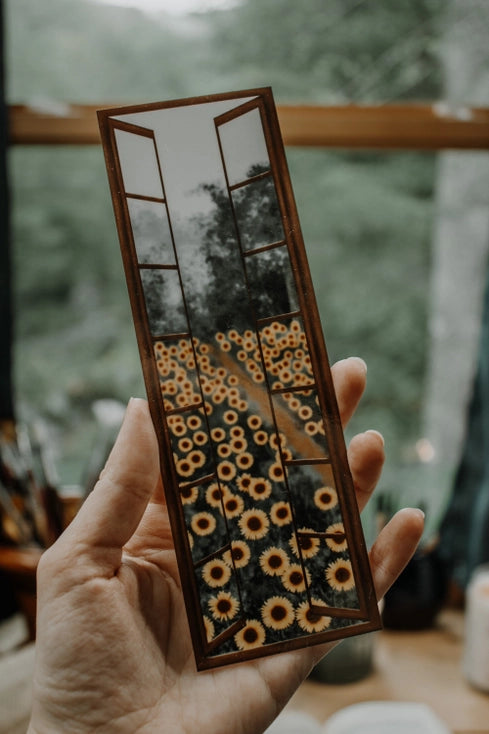 Cottage Sunflower Field Window Bookmark